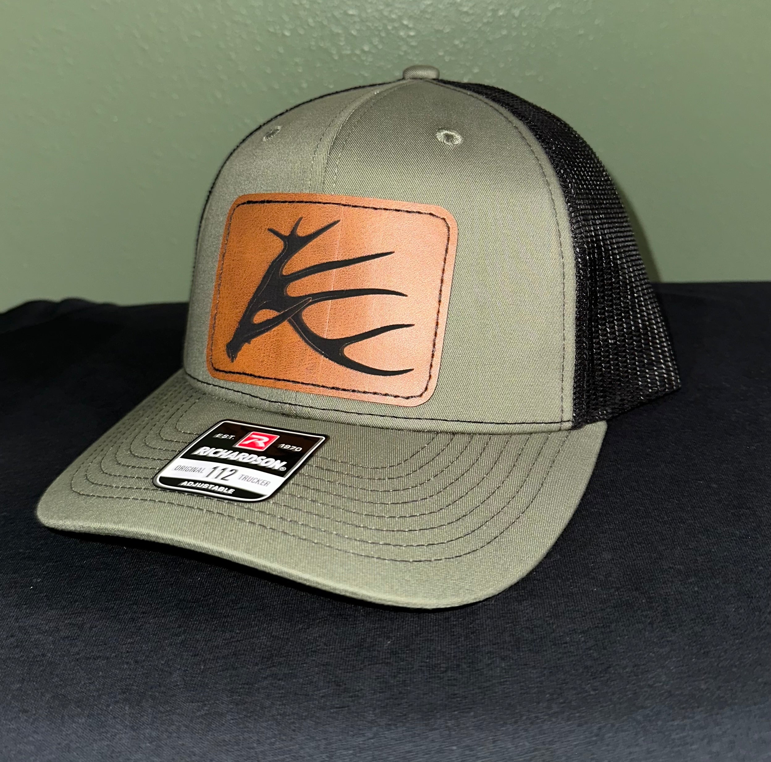Custom wood/leather patch hats