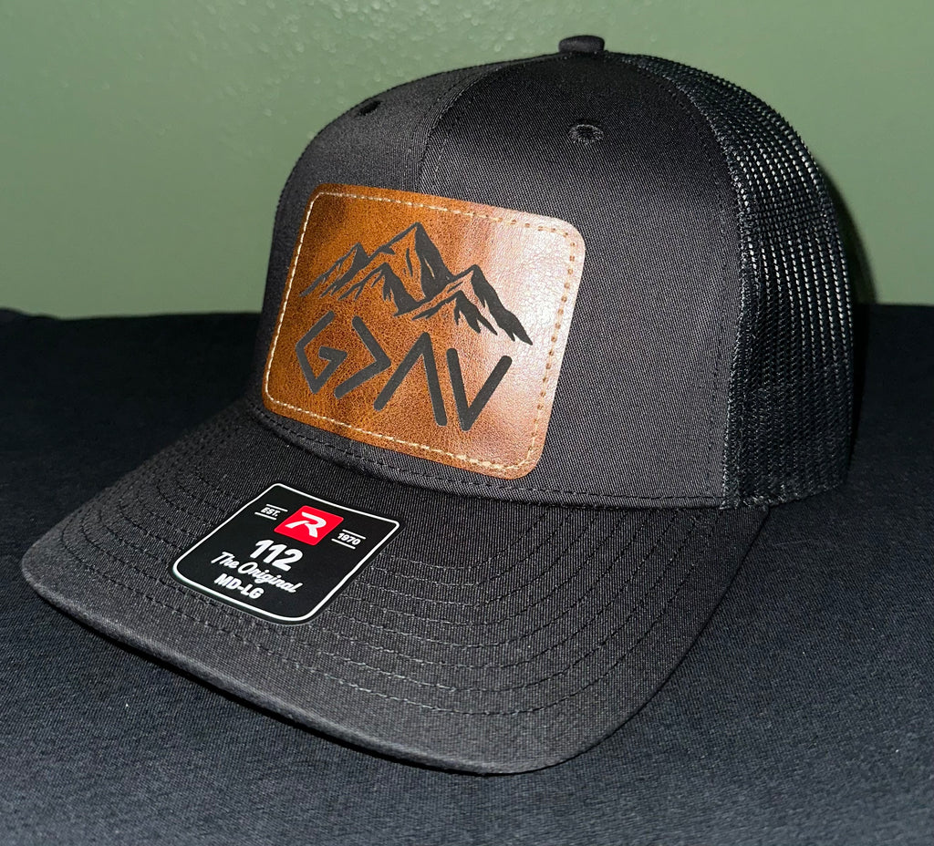 Custom wood/leather patch hats