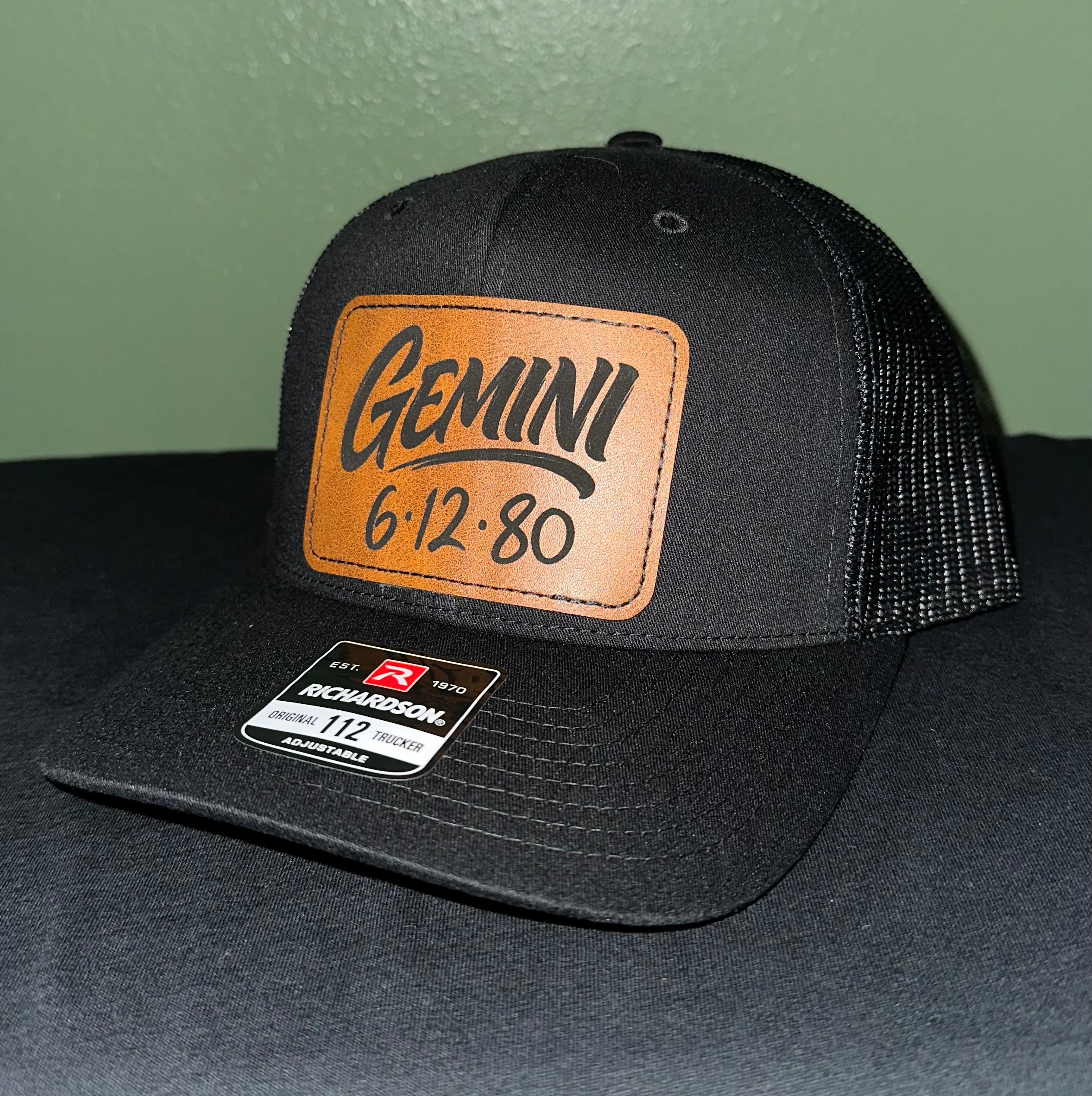 Custom wood/leather patch hats